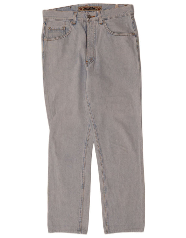 Jeans dritti a vita alta da donna VINTAGE W31 L30 cotone blu