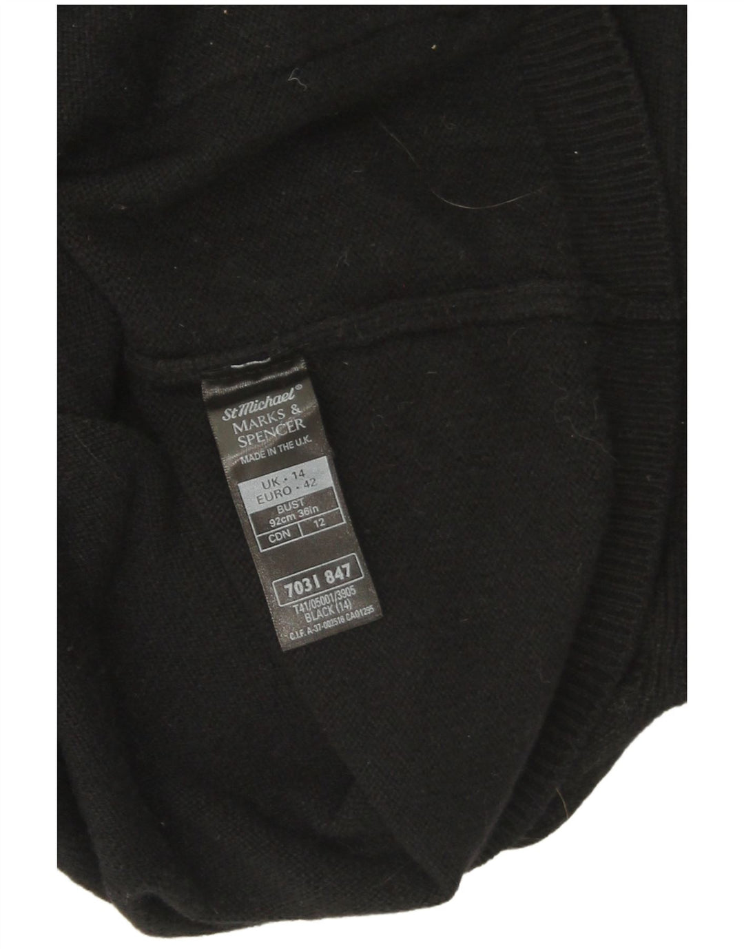 Maglione cardigan da donna Marks & Spencer UK 14 Lana d'agnello nera grande