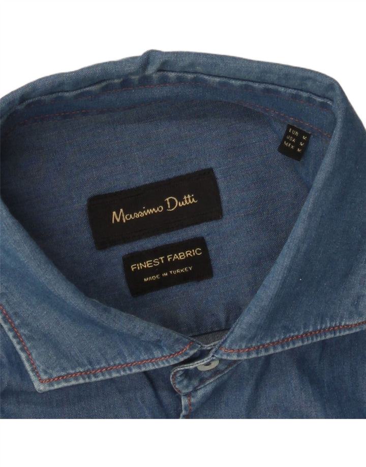 MASSIMO DUTTI Camicia di jeans da uomo Blu medio