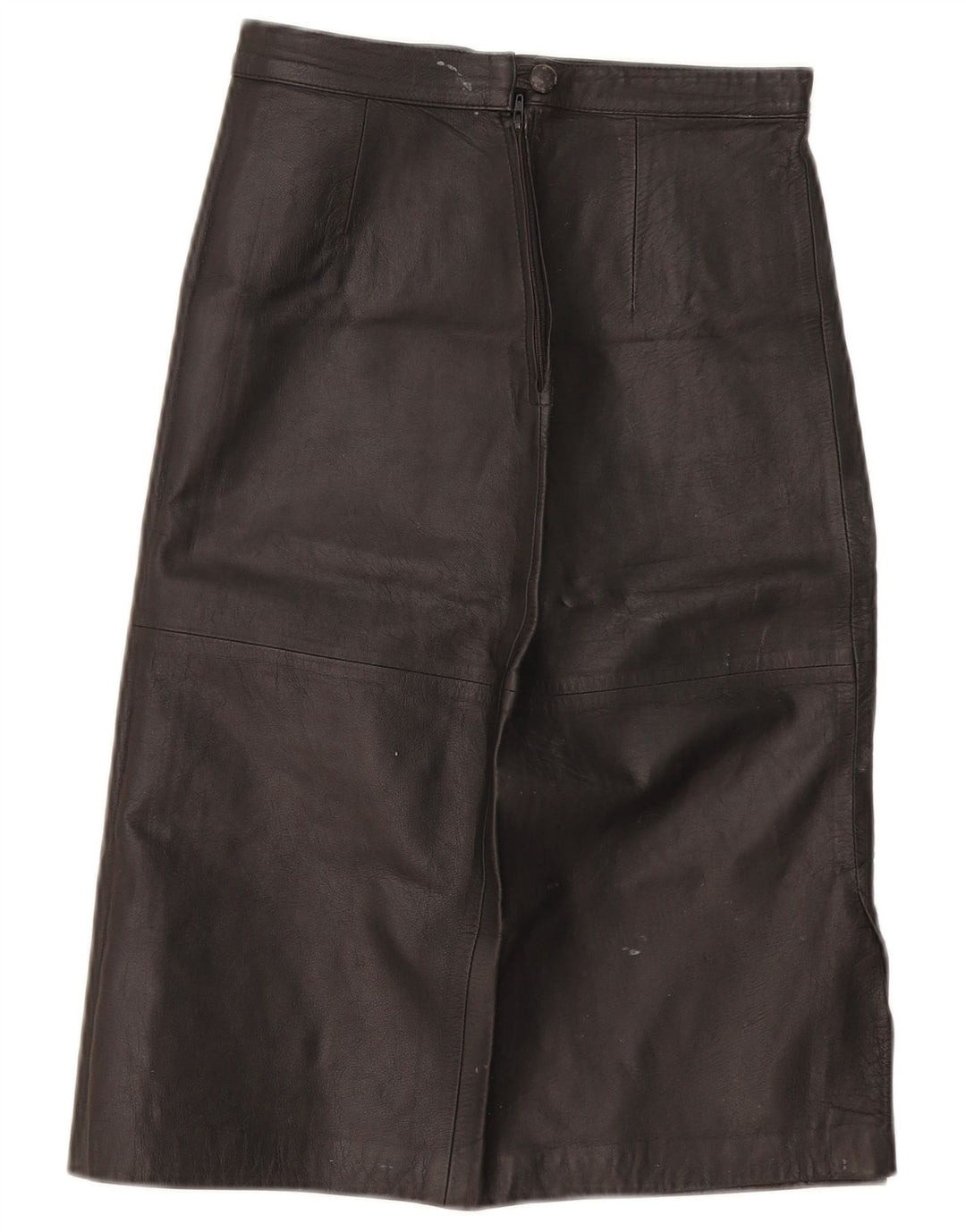 Gonna in pelle vintage da donna W28 media nera