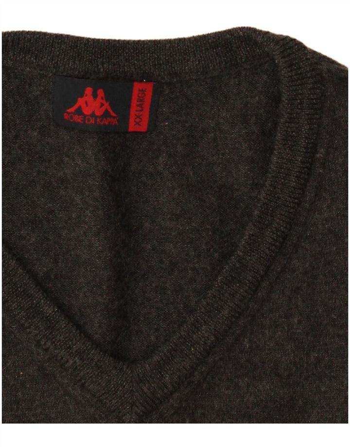Maglione KAPPA da uomo con scollo a V 2XL Grigio