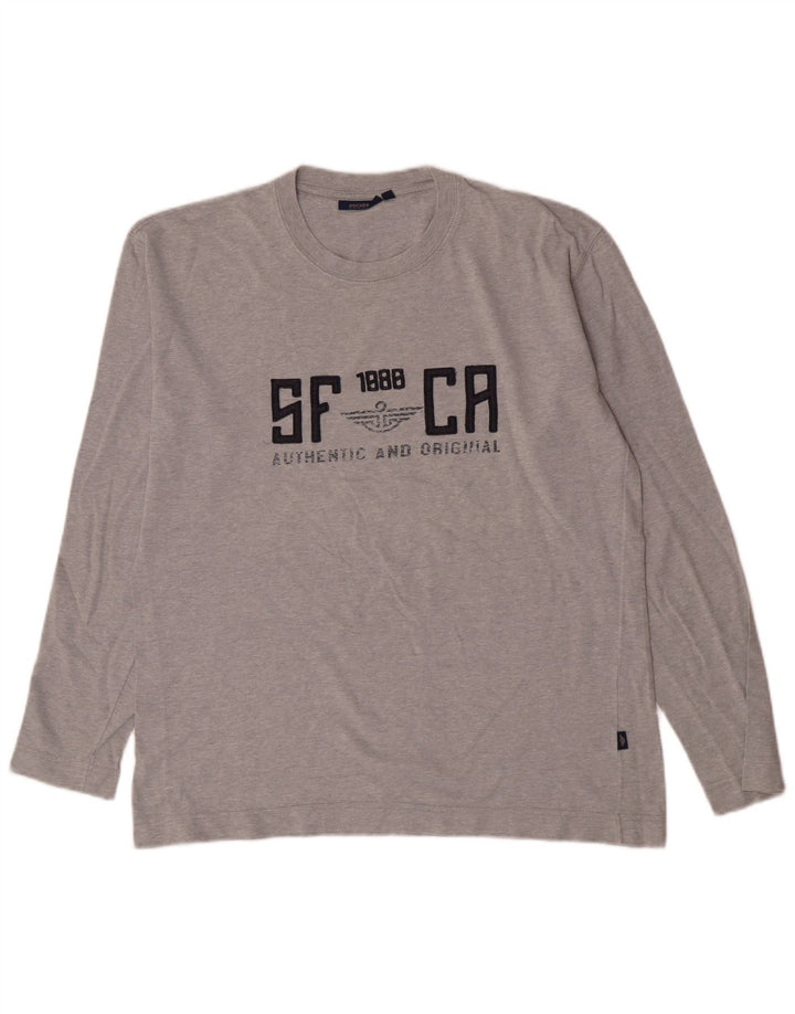 Dockers Top grafico da uomo a maniche lunghe XL in cotone grigio