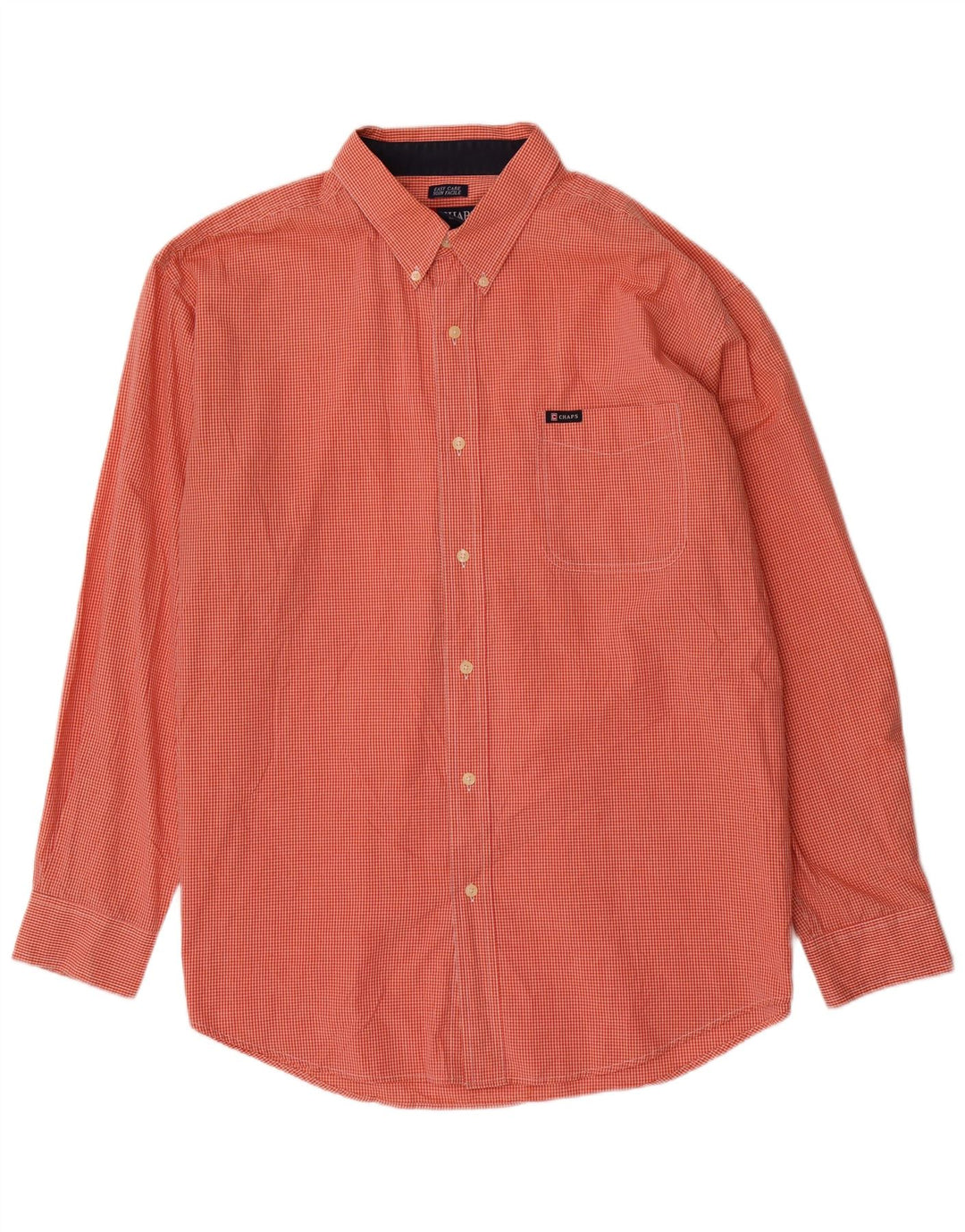 Camicia da uomo Chaps XL in cotone a quadretti arancione