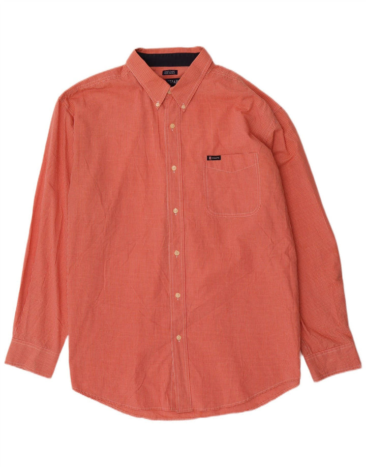 Camicia da uomo Chaps XL in cotone a quadretti arancione