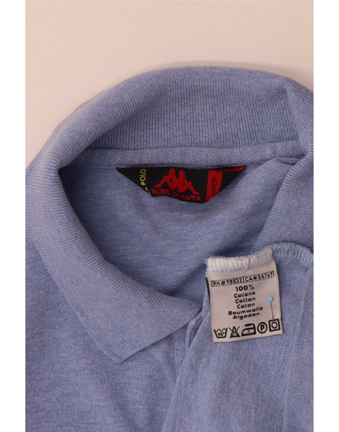 Polo Kappa Uomo Manica Lunga Large Blu Cotone
