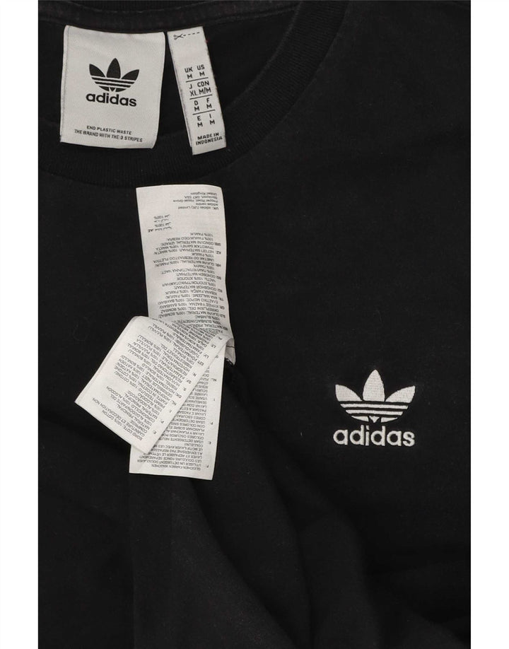 T-shirt Adidas da uomo Top media in cotone nero