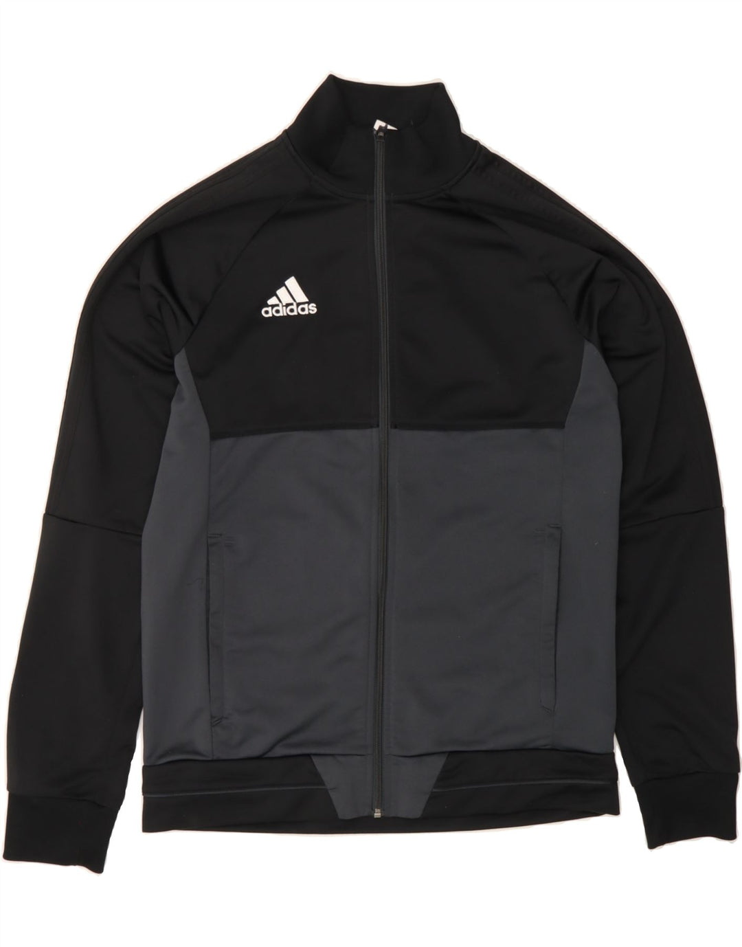 Giacca da tuta da uomo ADIDAS, poliestere color block medio nero