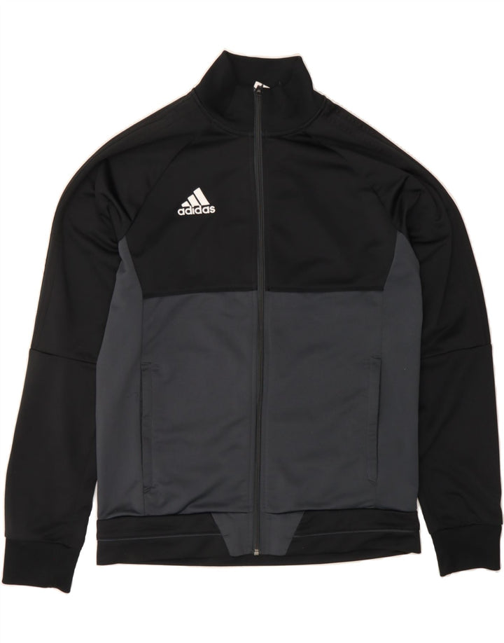 Giacca da tuta da uomo ADIDAS, poliestere color block medio nero