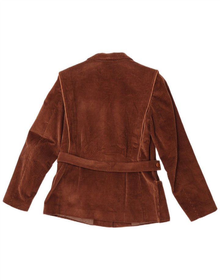 Giacca blazer da donna a 2 bottoni in velluto a coste Carol IT 42 cotone marrone medio