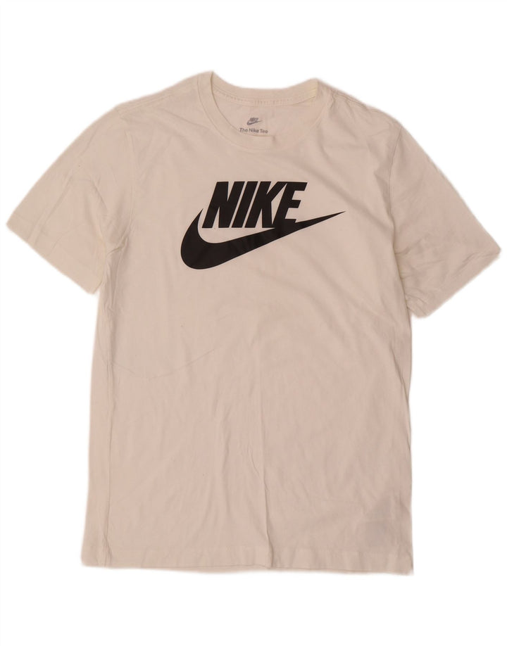 T-shirt grafica da uomo Nike Top in cotone bianco medio