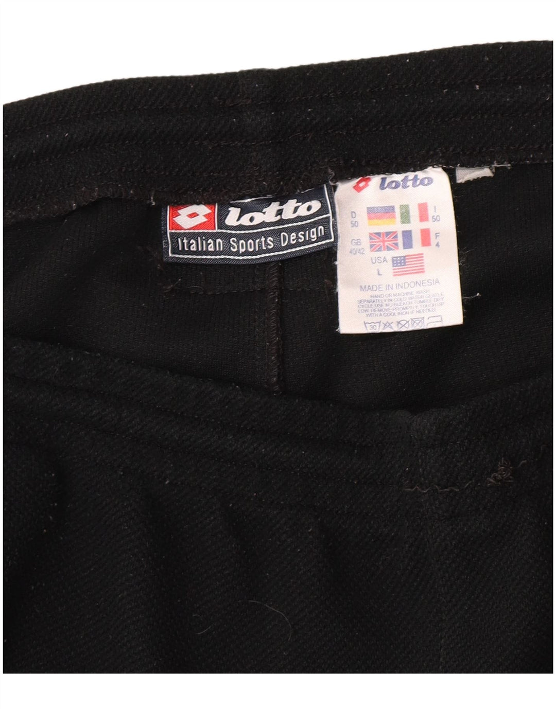 Pantaloni da tuta con grafica da uomo Lotto UK 40/42 Large Nero Poliestere