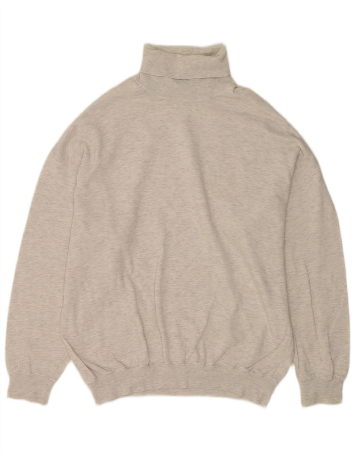 C&A Maglione da uomo con collo alto e maglione grande in cotone chiazzato grigio