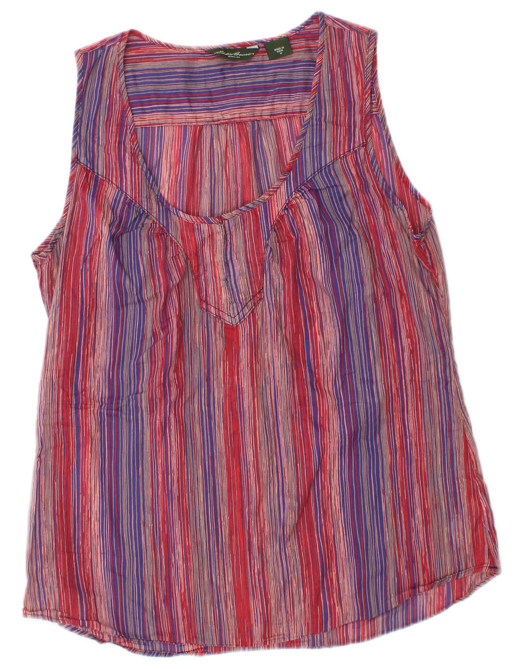 Camicetta senza maniche da donna Eddie Bauer UK 12 a righe multicolori medie