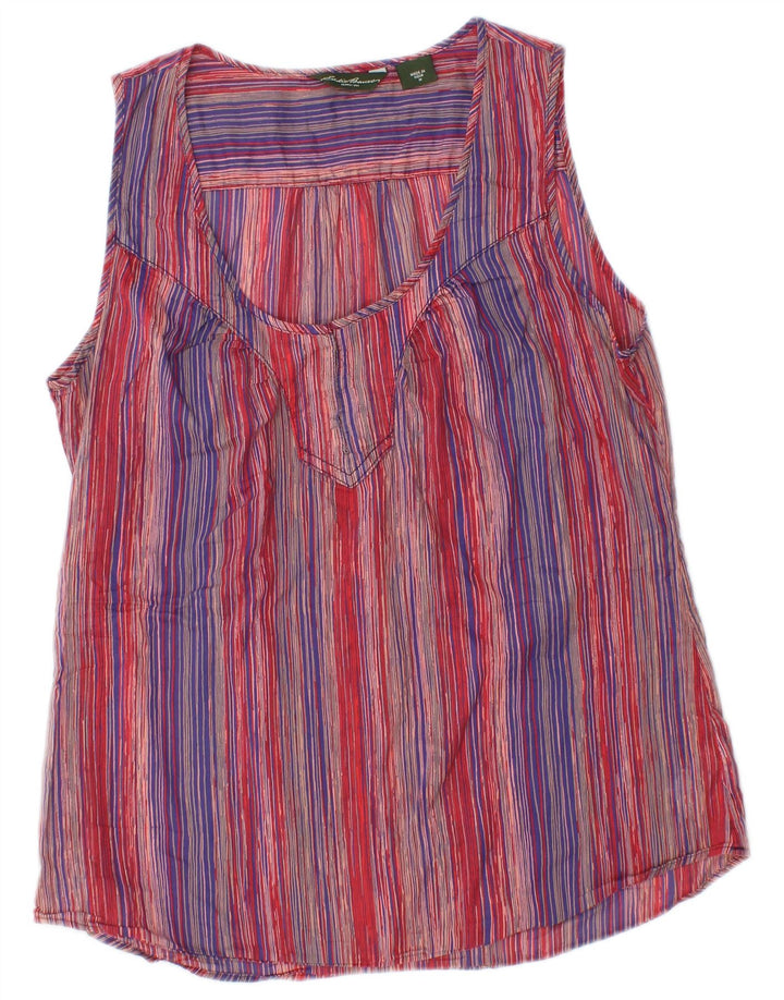 Camicetta senza maniche da donna Eddie Bauer UK 12 a righe multicolori medie