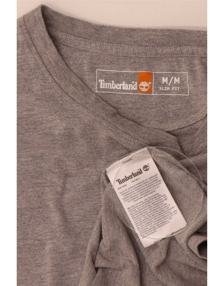 T-shirt da uomo slim fit Timberland in cotone grigio medio