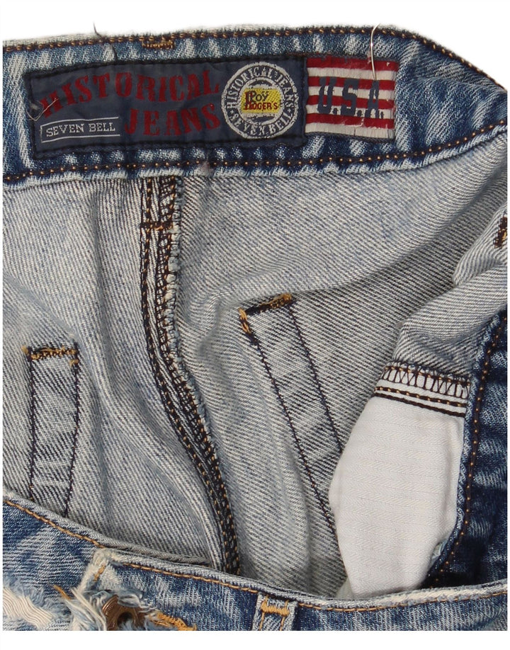 Jeans dritti effetto vissuto Seven Bell da donna Roy Rogers W30 L34 Blu