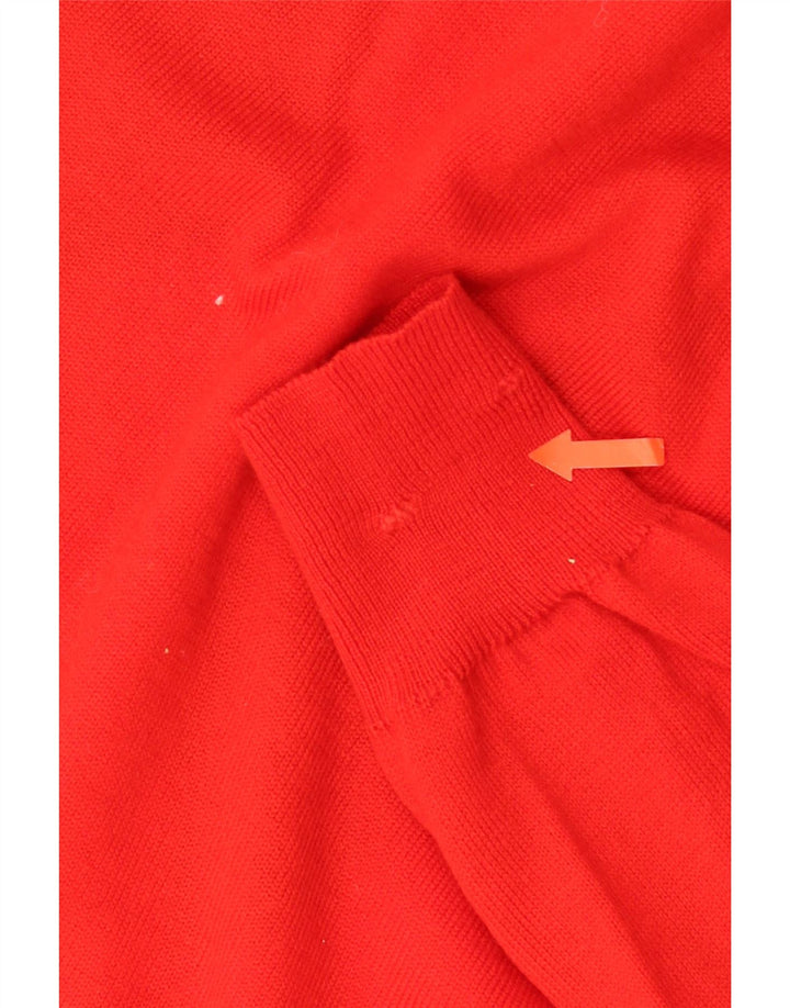 Maglione da uomo con scollo a V VINTAGE rosso medio a rombi/diamante