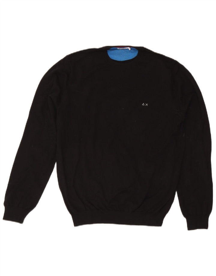 Maglione maglione girocollo da uomo Sun68 in lana nera media