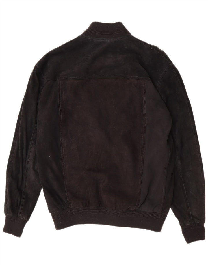 Giubbotto bomber in pelle scamosciata da uomo Zarro IT 50 Large in pelle nera