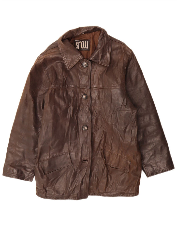 Giacca in pelle da donna Sitelli UK 12 Marrone medio