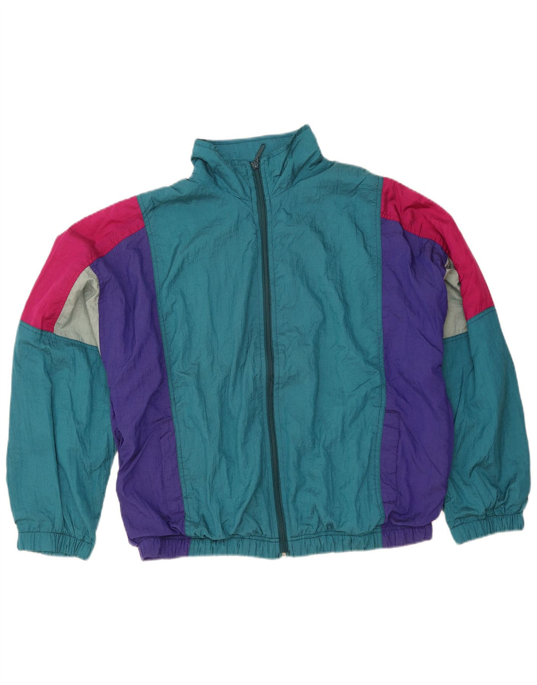 Tuta intera vintage da uomo vestibilità ampia IT 48/50 color block blu medio