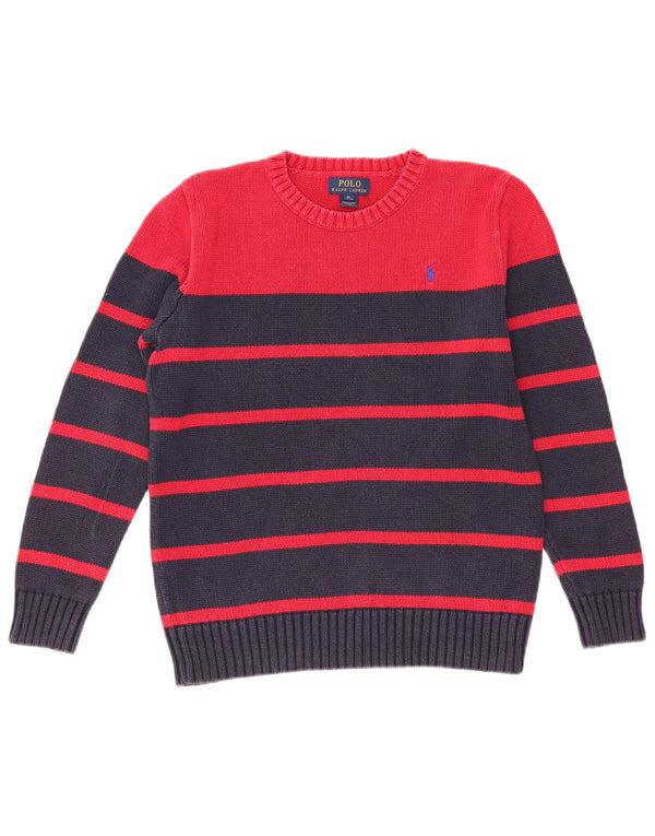 Maglione maglione girocollo da ragazzo Polo Ralph Lauren 15-16 anni XL a righe rosse