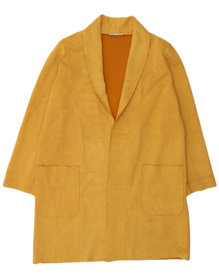 Soprabito aperto oversize da donna Zara UK 14 poliestere giallo medio