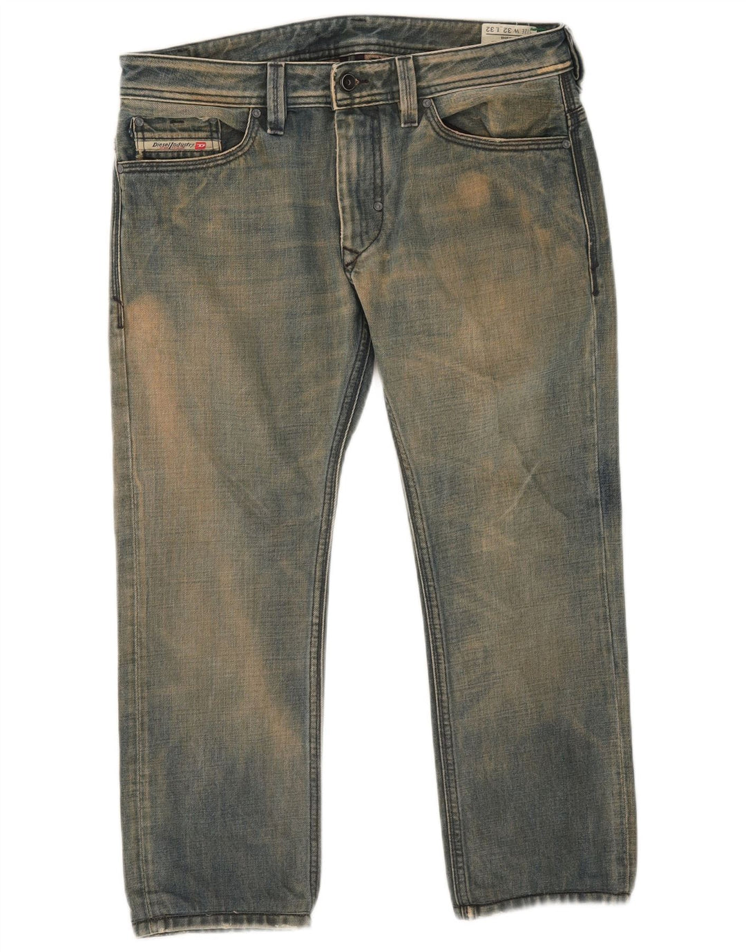 Jeans uomo Diesel Thanaz cropped W32 L24 cotone blu