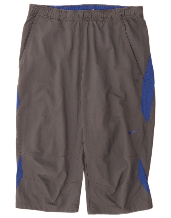 Pantaloncini sportivi Nike Bermuda da uomo in poliestere color block grigio medio