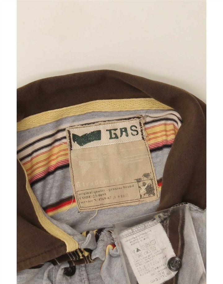 Polo Uomo Gas Cotone Rigato Grigio Medio