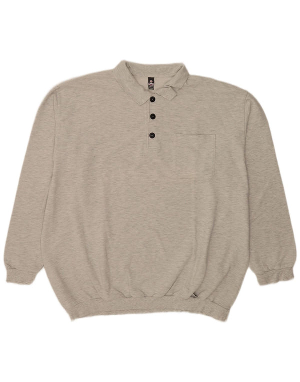 Trigema Felpa da uomo con collo alto Maglione 3XL Cotone chiazzato grigio