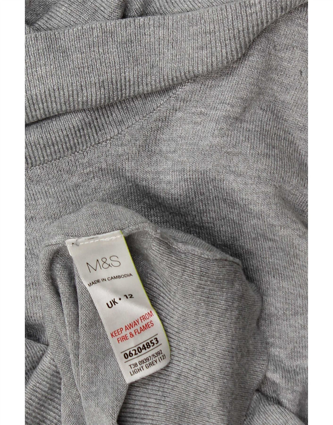 Maglione maglione a collo alto da donna Marks & Spencer UK 12 Viscosa grigio medio