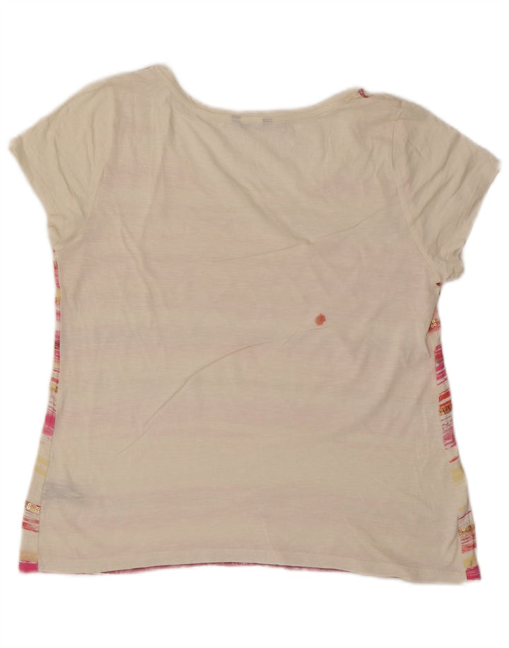 T-shirt da donna M&Co Top UK 14 cotone a righe bianche medie