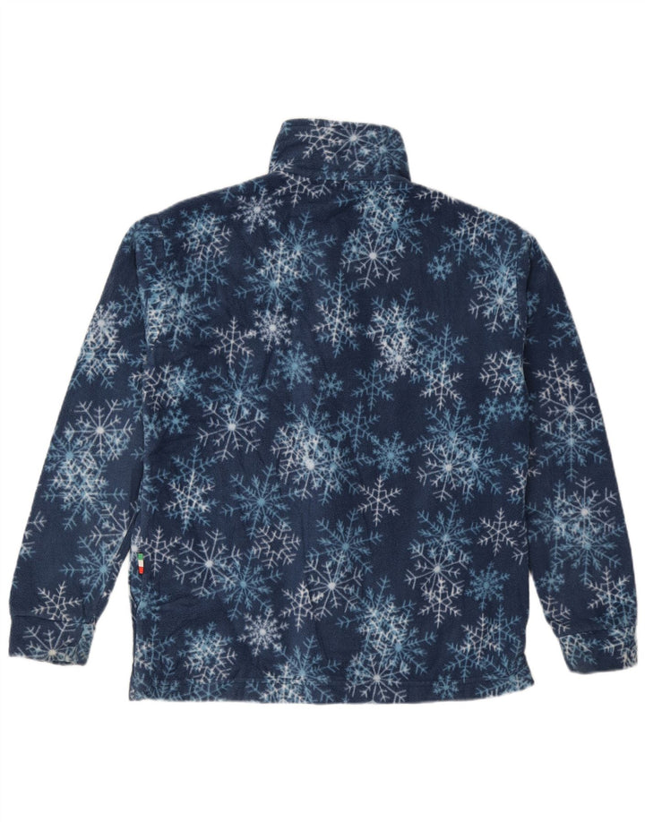Giacca in pile da donna VINTAGE UK 20 2XL Poliestere Fair Isle blu navy
