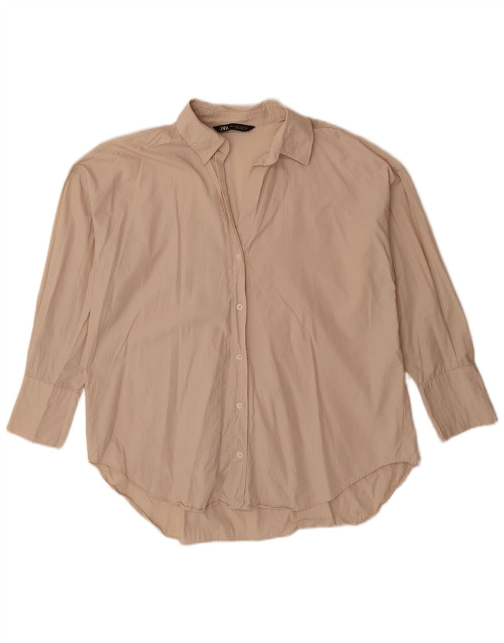 Camicia oversize da donna Zara UK 10 piccola Beige