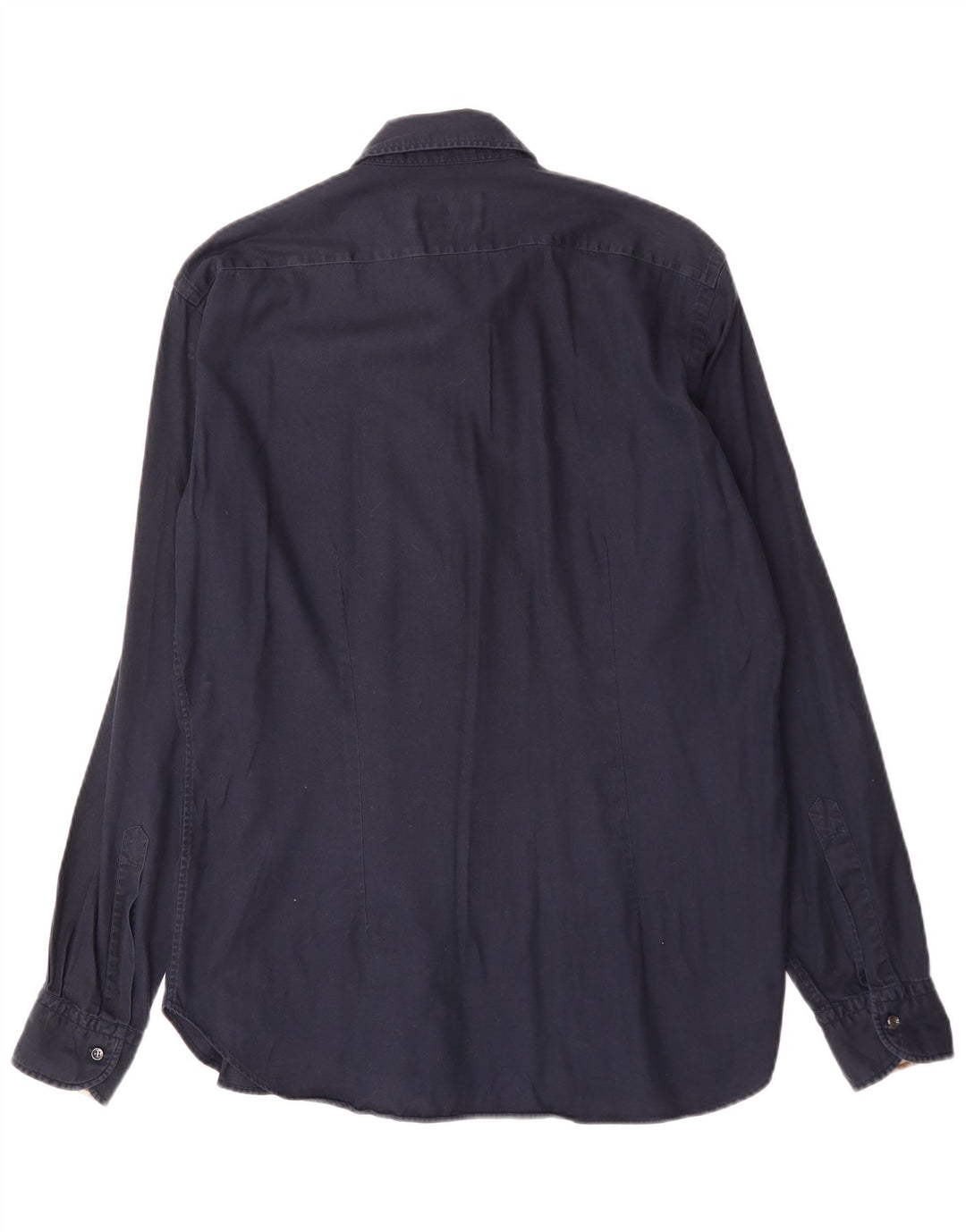 Camicia da uomo AQUASCUTUM taglia 16 1/2 42 grande cotone blu navy