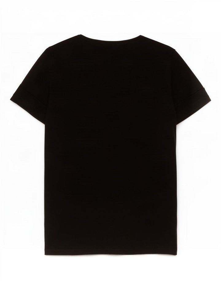 Guess T-shirt grafica da donna Top UK 12 Medium Nero Poliestere