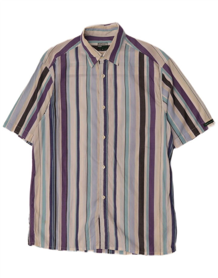 Camicia a maniche corte da uomo Paul Smith in cotone a righe multicolori medie