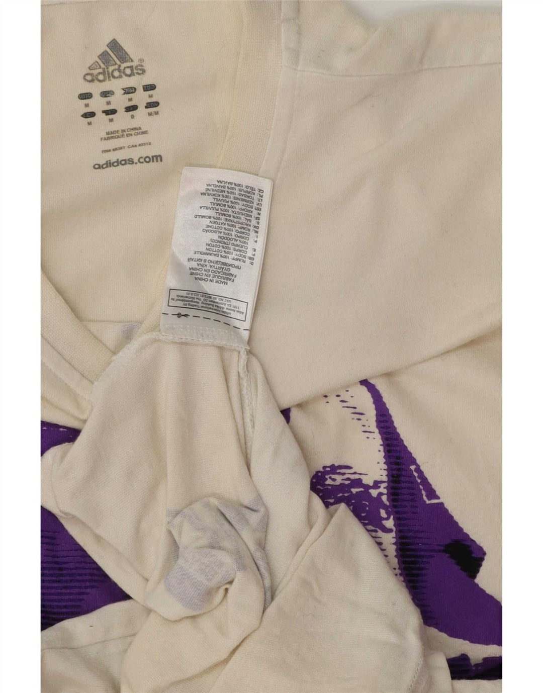 Maglietta grafica Adidas da uomo NBA Top in cotone bianco medio