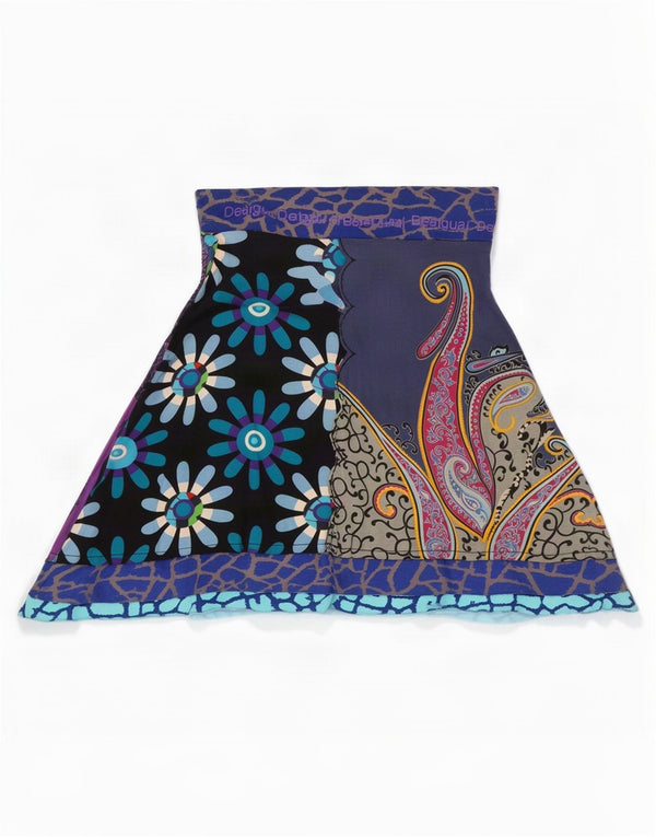 Desigual Gonna a trapezio grafica da donna media W30 Paisley multicolore