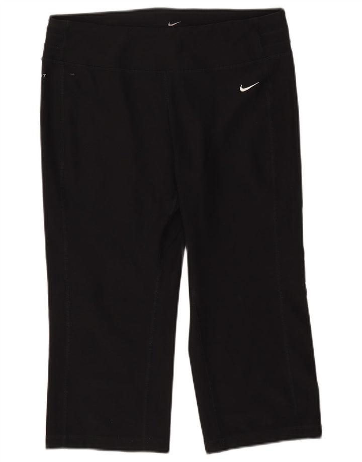 Pantaloni della tuta Nike Dri Fit Capri da donna UK 14 poliestere nero medio