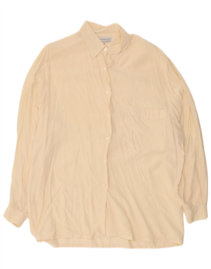 Camicetta oversize a camicia lunga da donna vintage EU 44 XL Seta beige