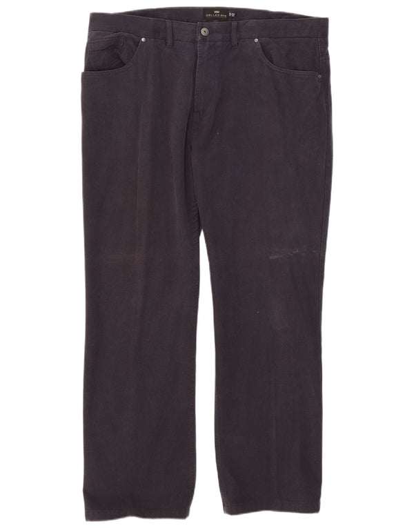 Pantaloni casual dritti da uomo Marks & Spencer W40 L29 cotone blu navy