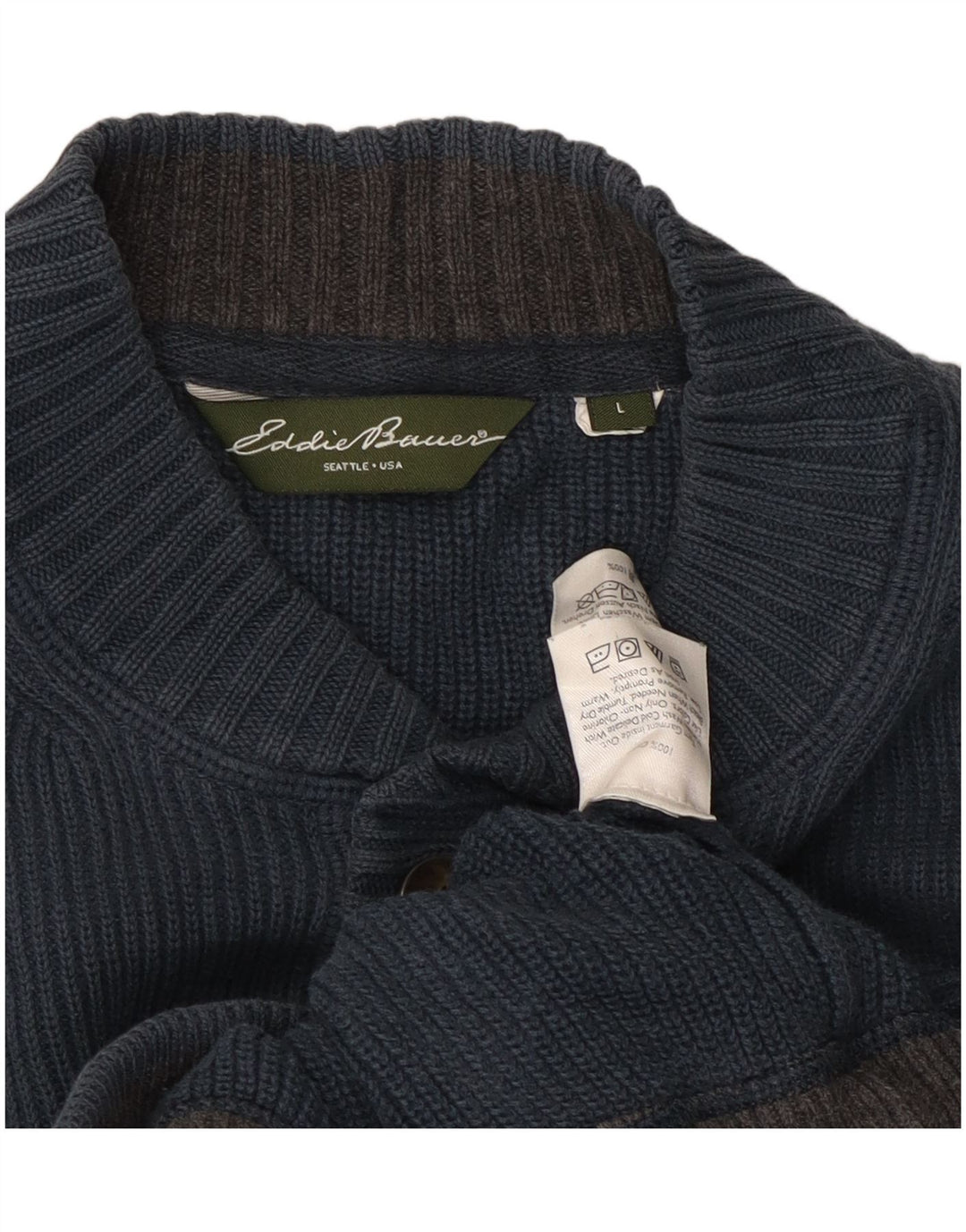 EDDIE BAUER Maglione girocollo da uomo grande in cotone blu navy