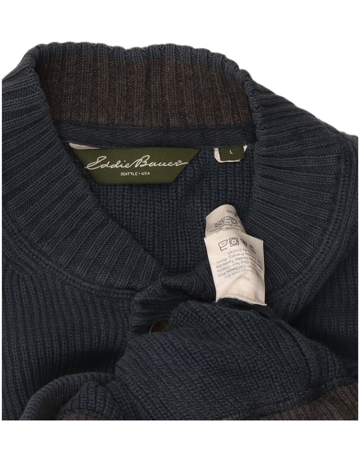 EDDIE BAUER Maglione girocollo da uomo grande in cotone blu navy