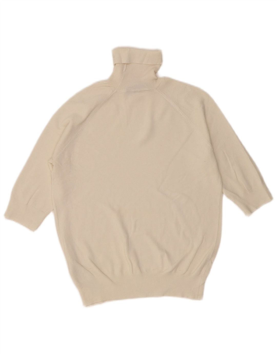 Maglione maglione a collo alto da donna Zara UK 12 viscosa bianco sporco medio