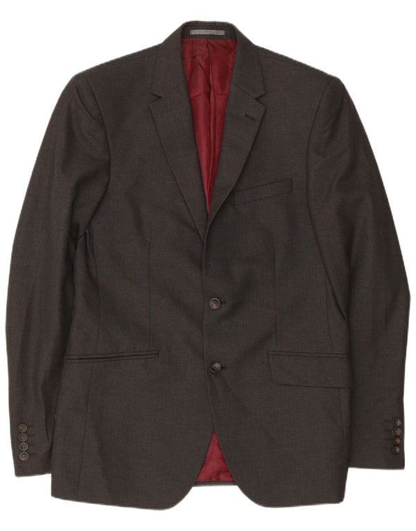 Giacca blazer a 2 bottoni da uomo Marks & Spencer UK 38 Poliestere grigio medio