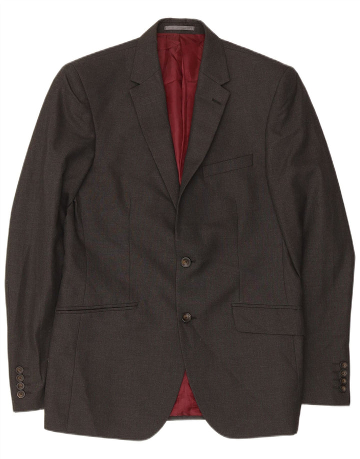 Giacca blazer a 2 bottoni da uomo Marks & Spencer UK 38 Poliestere grigio medio
