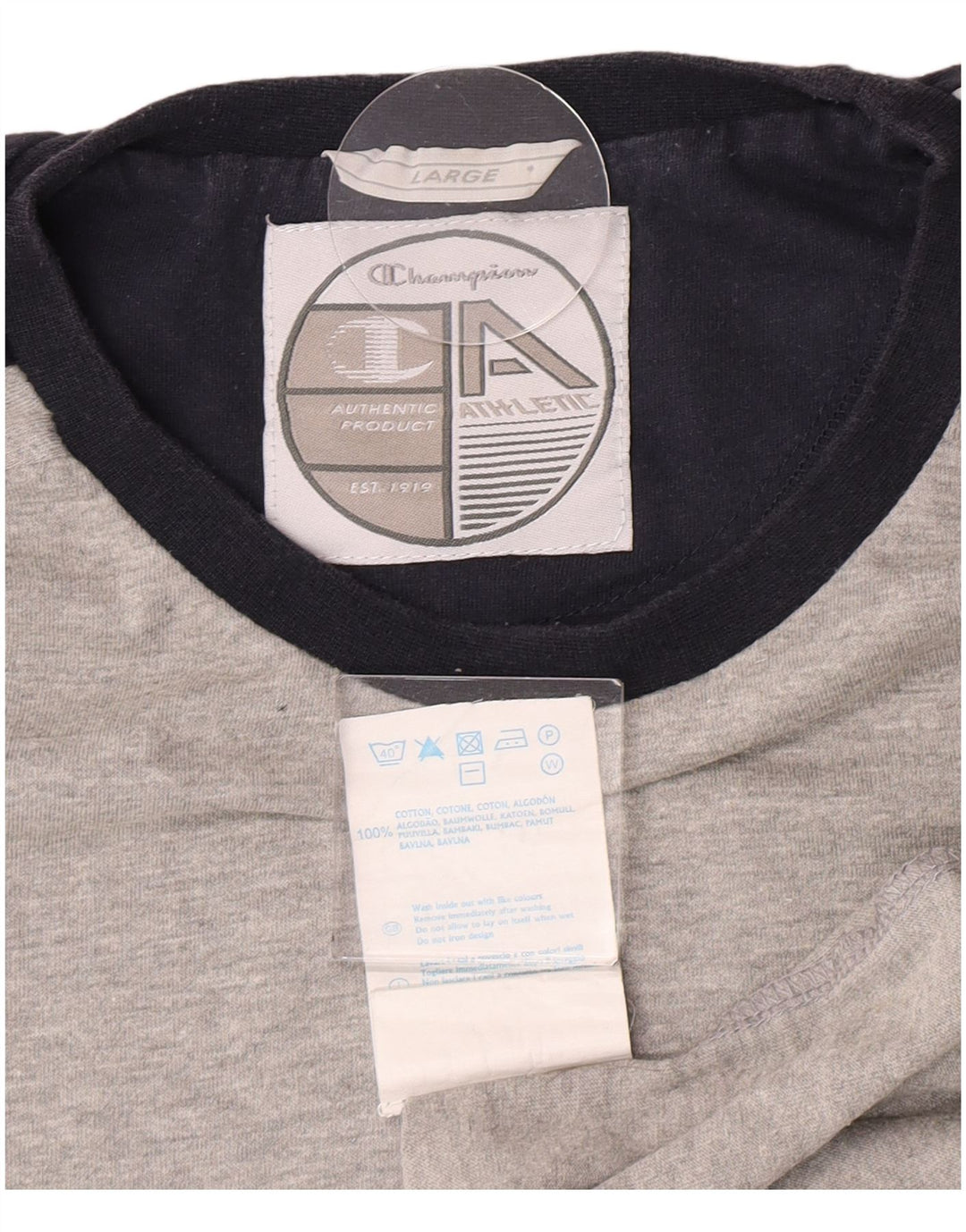 T-shirt da uomo Champion Top grande in cotone grigio