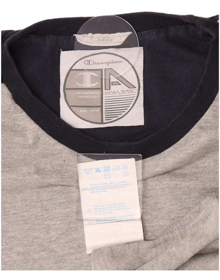 T-shirt da uomo Champion Top grande in cotone grigio